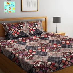 Arrabi Pack of 2 Printed 300 TC King Bedsheet with 4 Pillow Covers-37