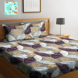Arrabi Pack of 2 Printed 300 TC King Bedsheet with 4 Pillow Covers-5