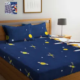 Arrabi Pack of 2 Printed 300 TC King Bedsheet with 4 Pillow Covers-53
