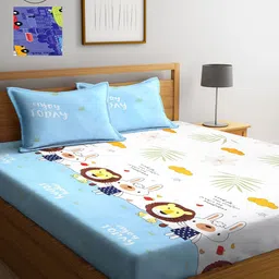 Arrabi Pack of 2 Printed 300 TC King Bedsheet with 4 Pillow Covers-41
