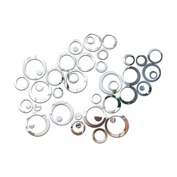 Wall1ders Silver-Toned 40-pcs Ring & Dot 3D Acrylic Mirror Wall Stickers-40