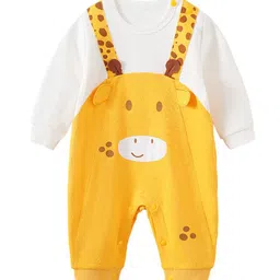 StyleCast Infants Yellow Printed Cotton Rompers-image-22