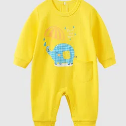 StyleCast Infant Boys Yellow Printed Cotton Rompers-20