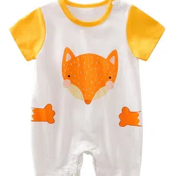 StyleCast Infant Boys Yellow Conversational Printed Cotton Rompers-image-72