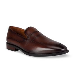 ROSSO BRUNELLO Men Perforated Leather Formal Slip-On Shoes-image-52