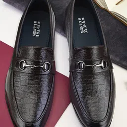 HERE&NOW Men Textured Formal Loafers-picture-37