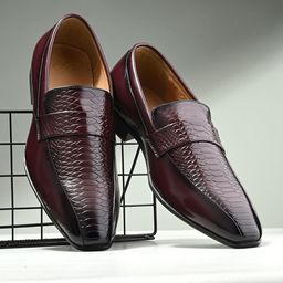 House of Pataudi Men Textured Formal Loafers-image-62