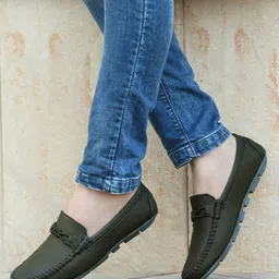 Mactree Men Olive Green PU Loafers-image-58