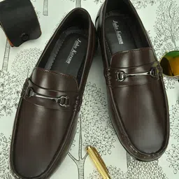 John Karsun Men Brown Penny Loafers-image-50