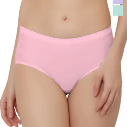 Bella Voste Pack Of 3 Low Rise Hipster Briefs PT-810-Green-Pink-Purple-XL-image-42