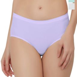 Bella Voste Pack Of 3 Low Rise Hipster Briefs PT-810-Green-Purple-White-XL-83