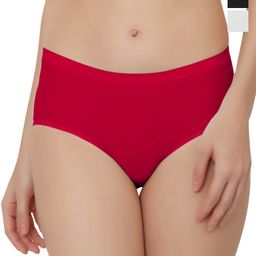 Bella Voste Pack Of 3 Seamless Hipster Briefs PT-810-Black-White-Red-L-picture-58