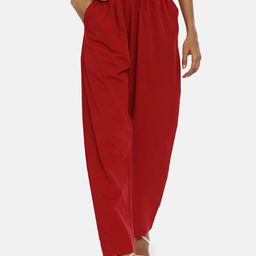 GRASS by Gitika Goyal Women Maroon Trousers-image-70