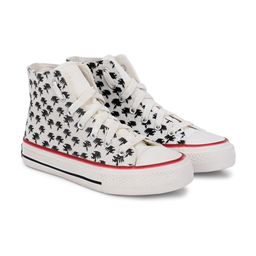 CROWCIA LONDON Men Printed Round Toe Lightweight Canvas Sneakers-image-85