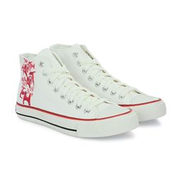 CROWCIA LONDON Men Printed Round Toe Lightweight Canvas Sneakers-image-69