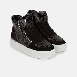 DKNY Women Printed High-Top Flatforms Sneakers-image-6