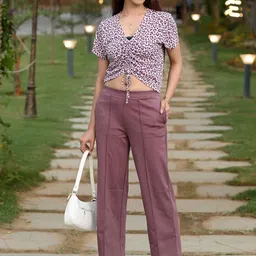 Mlada Women Original Flared Low-Rise Lint Free Parallel Trousers-image-16