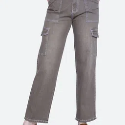 FCK-3 Women High-Rise Clean Look Stretchable Cargos Jeans-picture-51
