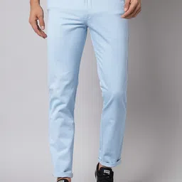STUDIO NEXX Men Blue Relaxed Regular Fit Cotton Chinos Trousers-image-46