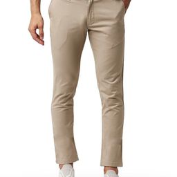 Basics Cotton Tapered Fit Plain Chinos Trousers-image-16