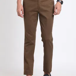 Turtle Men Self Design Smart Tapered Fit Mid-Rise Cotton Chinos Trousers-27