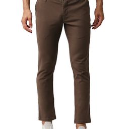 Basics Men Mid-Rise Flat-Front Cotton Tapered Fit Chinos Trousers-picture-17