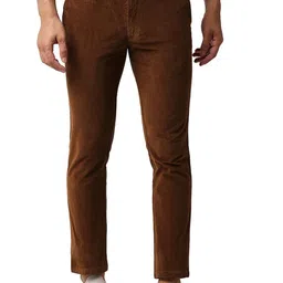 Basics Men Mid Rise Plain Cotton Tapered Fit Trousers-image-90