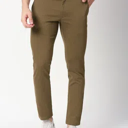 Basics Men Tapered Fit Cotton Casual Trousers-image-74