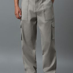 Bewakoof Men Mid-Rise Loose Fit Oversized Cotton Cargo Trousers-picture-6