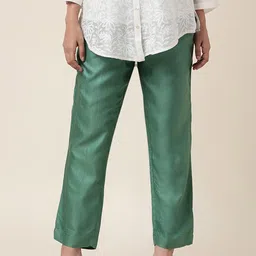 Fabindia Women Slim Fit Plain Regular Trousers-image-3