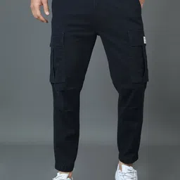 HERE&NOW  Men Slim Fit Cotton Cargos Trousers-picture-13