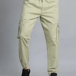Bushirt Men Flat-Front Mid-Rise Cotton Classic Slim Fit Casual Joggers Trousers-image-58