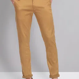 AD By Arvind Men Flat-Front Mid-Rise Slim Fit Chinos Trousers-image-74