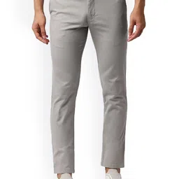 Basics Men Mid-Rise Zip Flat-Front Cotton Slim Fit Chinos Trouser-image-28