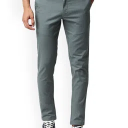 Basics Men Tapered Fit Cotton Stretch Trousers-picture-47