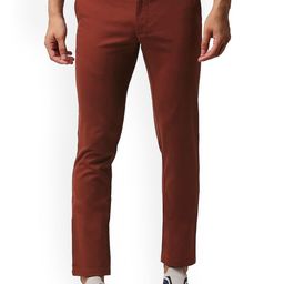 Basics Syrah Men Tapered Fit Mid-Rise Cotton Stretch Chinos Trousers-image-1