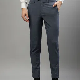 LINDBERGH Men Grey Slim Fit Mid-Rise Formal Trousers-image-124