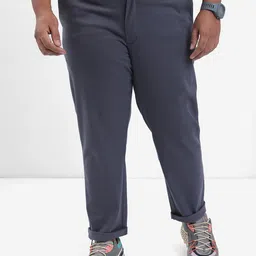 HIGHLANDER Men Grey Plus Size Slim Fit Trousers-image-10