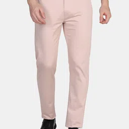 Blackberrys Men Pink Solid Chinos Trousers-21