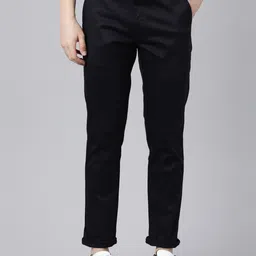 CINOCCI Men Mid-Rise Slim Fit Cotton Chinos Trousers-picture-16