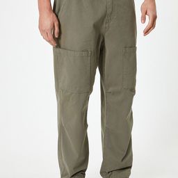 Koton Men Cotton Mid-Rise Cargos Trousers-image-43