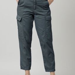 IVOC Women Panelled Cotton Cargo Trousers-image-63