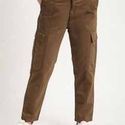 IVOC Women Panelled Cotton Cargo Trousers-image-121