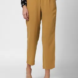 Van Heusen Woman Women Yellow Regular Fit Solid Culottes Trousers-image-67