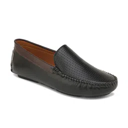 HERE&NOW Men Black Textured Lightweight Loafers-picture-38