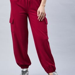 FEMEA Women Mid-Rise Cotton Cargo Joggers-18