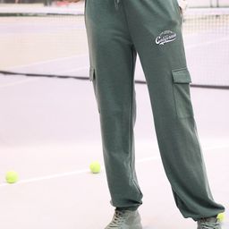 Tokyo Talkies Green Women High-Rise Cargo Joggers-image-0