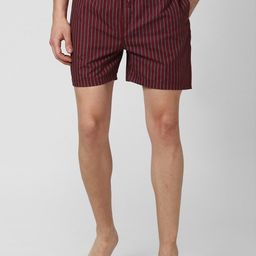 Peter England Men Maroon Striped Cotton Boxers-image-98