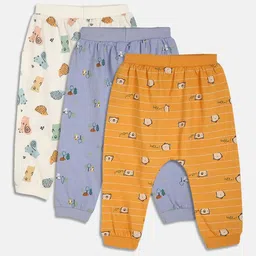 MINI KLUB Infant Boys Pack Of 3 Printed Cotton Regular Fit Joggers-image-97