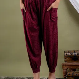 SUTI Women Maroon Relaxed High-Rise Joggers Trousers-image-21